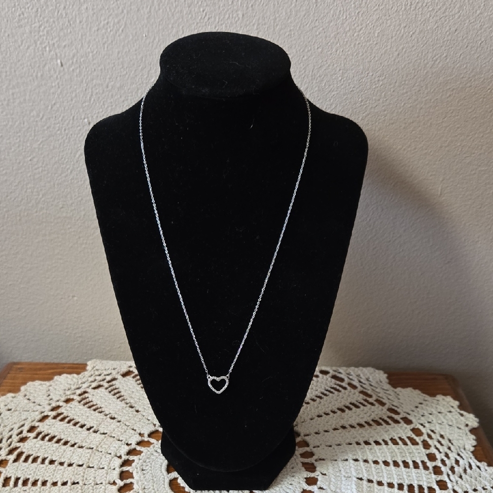 Minimal Silver Heart Necklace for Women